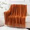 BATTILO HOME Caramel Throw Blanket for Couch, Orange Red Throw Blanket for Bed, Fall Decor Rust Red Fall Throw Blanket, 50"x60"